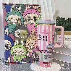 男性と女性のための新しいクロスボーダーウォーターカップ、見栄えの良いアイスバーカップ、40オンスのカーカップ、大容量のステンレス鋼魔法瓶カップ