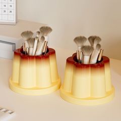 かわいいキャラメルプリンゼリーメイクブラシ収納バケツ多機能大容量学生デスクトップ装飾品クリエイティブペンホルダー