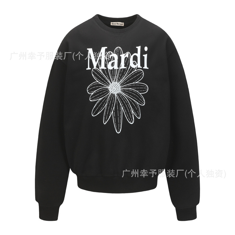 韩国Mardi卫衣赵露思同款小雏菊腊肠狗女秋冬刺绣印花套头圆领外|undefined