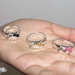 韓国のかわいいキティリボン人差し指リング、パーソナライズされたハイエンドの気質リング、多用途のパーソナライズされたリング