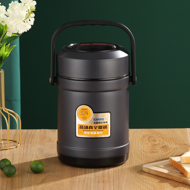 Multi-capa aislada olla 304 caja de almuerzo de acero inoxidable sellado al vacío de gran capacidad almuerzo cubo estudiante almuerzo caja de almuerzo