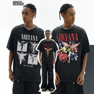 NIRVANA�u�L��ʽ�͹Ŷ���t��ˮϴ�ذ��羳ӡ����������vintage��