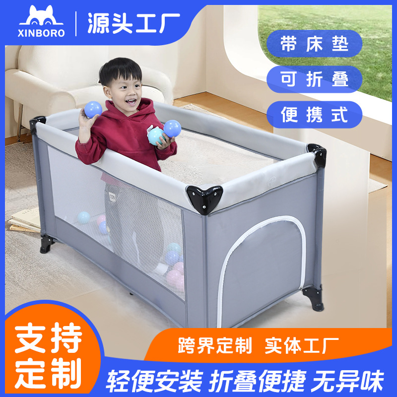Exportación transfronteriza simple plegable portátil cama de bebé de una sola capa sala de estar cama doméstica fábrica de bebés