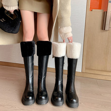 雪地靴女2022冬季新款女靴厚底平底長靴加厚保暖棉靴粗跟中跟毛靴