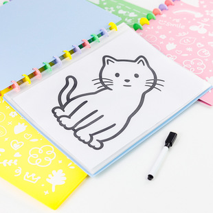 Colorful Mushroom Hole Binder A4 Thick Loose-Leaf Binder Erasable Document Bag Pages Easy to Remove Ring Buckle Mushroom Binder