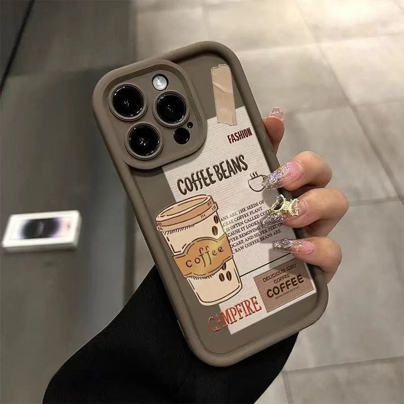 Nuevo café para iphone16 funda para teléfono móvil Apple 15promax/14 anti-caída 13pro/12 Europa y América 11x