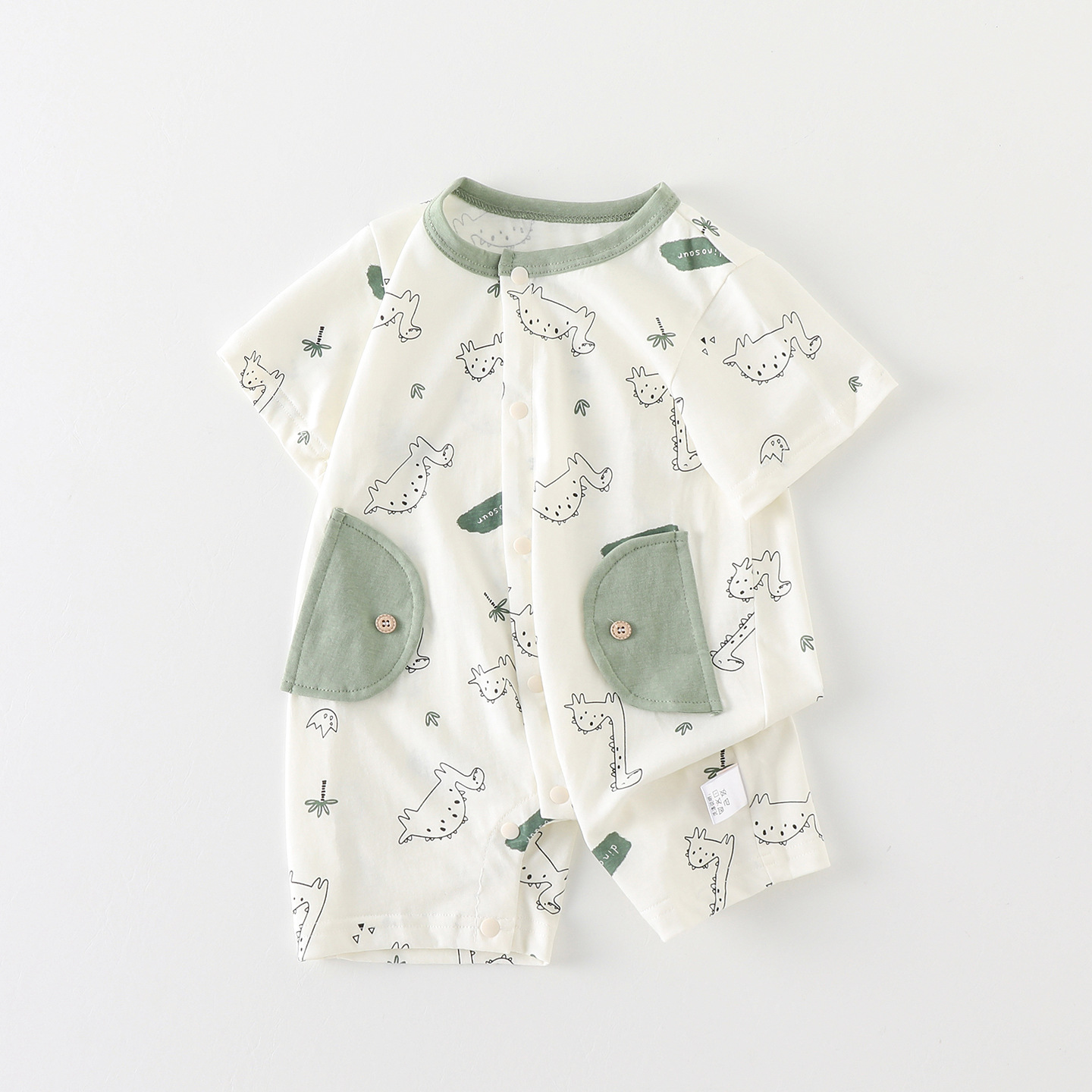 106059819@qq.com 0-18 Months Newborn Romper, Summer Thin Short-sleeved Clothing, Boy Baby Jumpsuit, Fresh And Stylish Outdoor Outfit_voghion.com