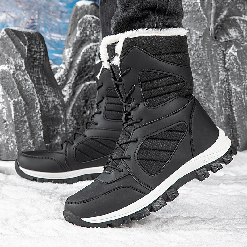 2025 nuevas botas de nieve de invierno transfronterizas para mujeres calientes y terciopelo grueso al noreste zapatos de algodón de esquí al aire libre tamaño grande
