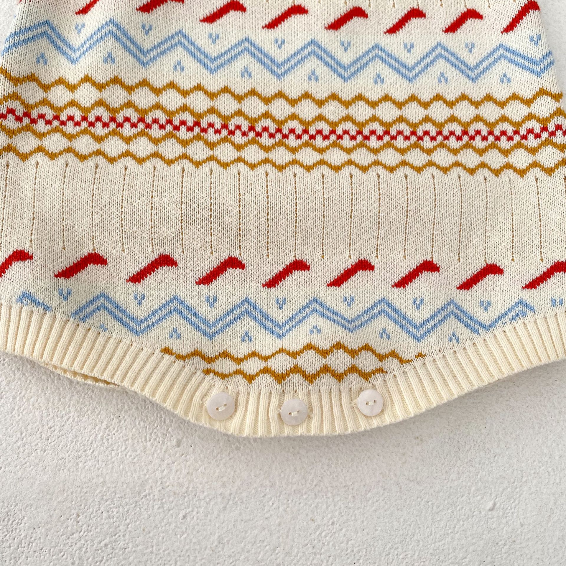 2024 őszi új unisex jacquard kötött szett fiúknak, lányoknak, babáknak, hosszú ujjú kardigán és khaki színben külön-külön_voghion.com