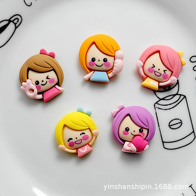 可爱女孩系列DIY配件饰品发夹装饰树脂配件diy饰品奶油胶配件批发