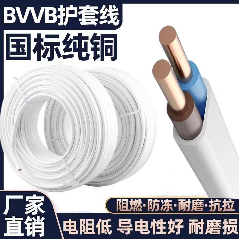 国标BVVB护套线2芯1.5 2.5 4 6平方白色平行电源线纯铜家用硬线|undefined