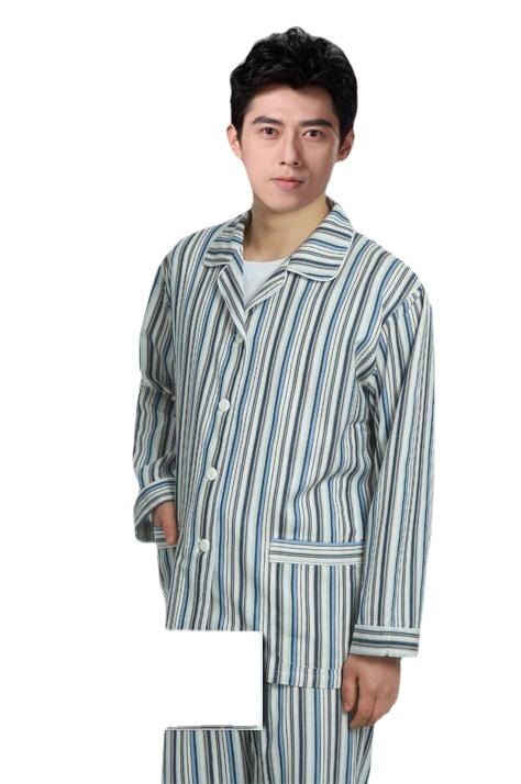 Men's and women's long-sleeved patient clothing hospital cotton pajamas fabric number clothing patient clothing nightgown beauty clothing home clothing