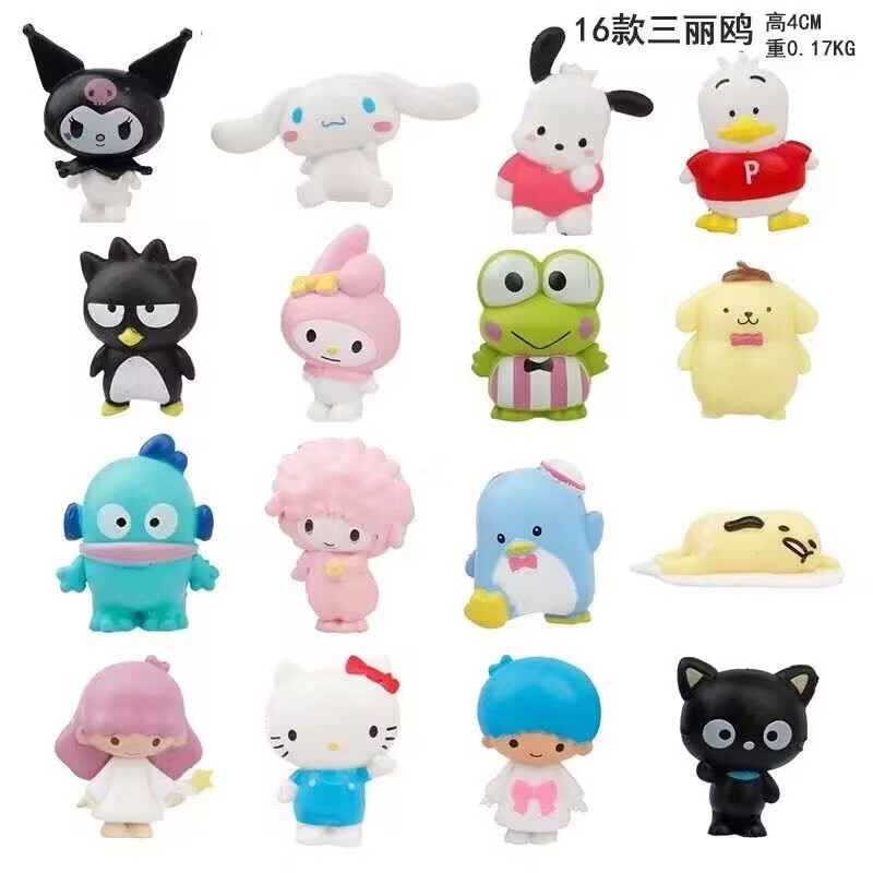 16 Mini Versions of Melody Pacha Dog Kuromi Gemini Series Toy Dolls Hand-Made Model Ornaments