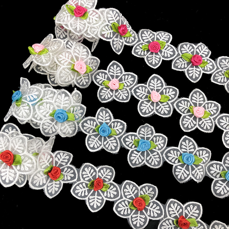 新款现货供应水溶花边 diy刺绣小邹菊配饰贴花补丁服装辅料花边