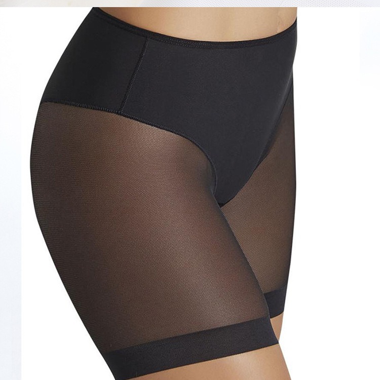 Polainas de malla fina transfronterizas europeas y americanas pantalones de seguridad de cintura media pantalones de modelado del cuerpo de las mujeres pantalones cortos de las mujeres boxeadores