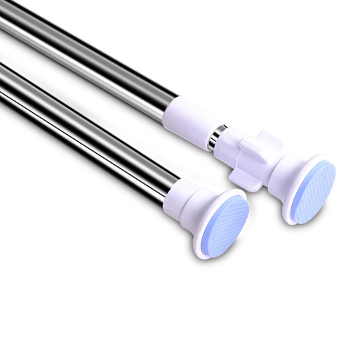 Thickened and thickened shower curtain rod multi-functional stainless steel telescopic rod support rod household punch-free shower rod wholesale