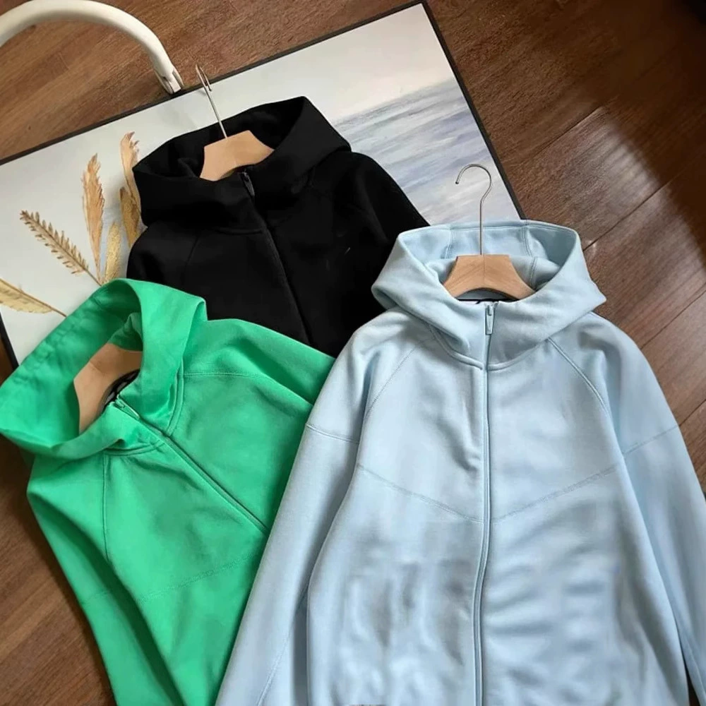 2025 европейская и американская женская весенняя новая мужская и женская молния с капюшоном повседневная спортивная вязаная с капюшоном многоцветная куртка