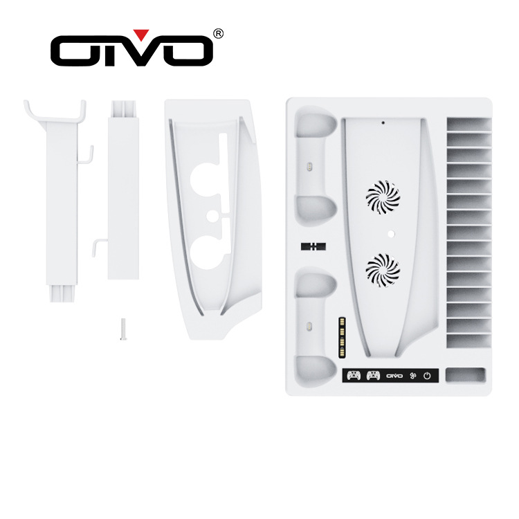 OIVO [PS5 SLIM主机风扇散热底座PS5轻薄款通用款卡碟耳机收纳支架]