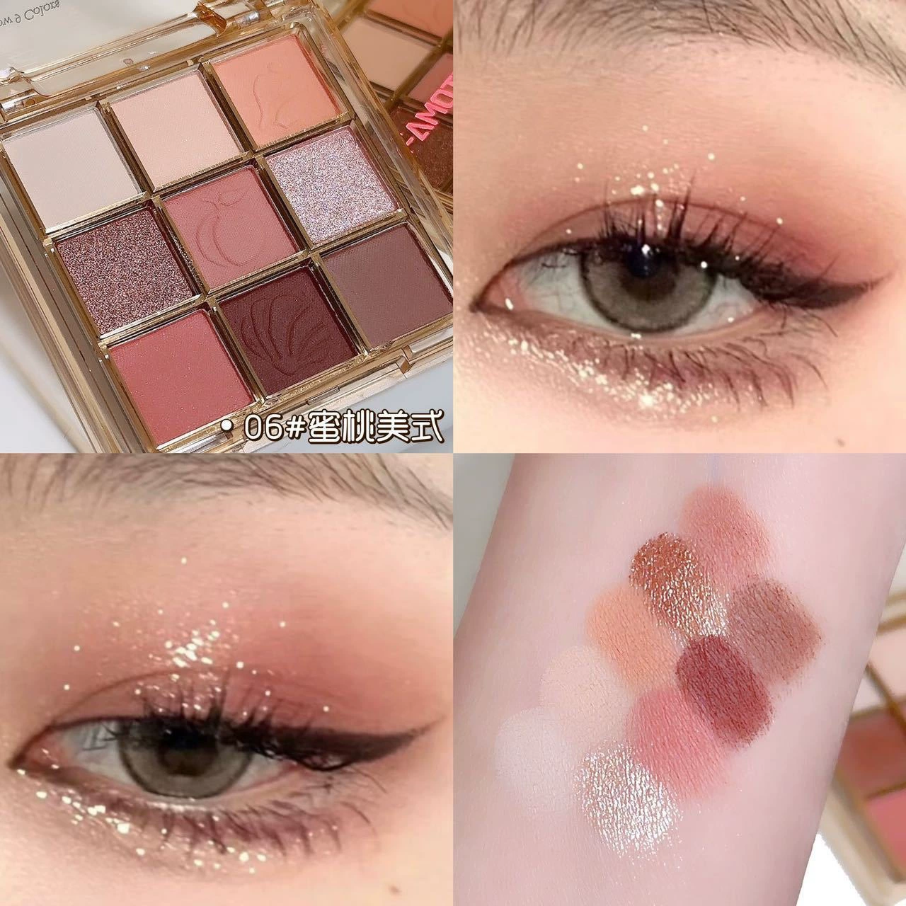Matte Eyeshadow Palette, multi-shade 4–7 pan (matte, shimmer, glitter) with primer option