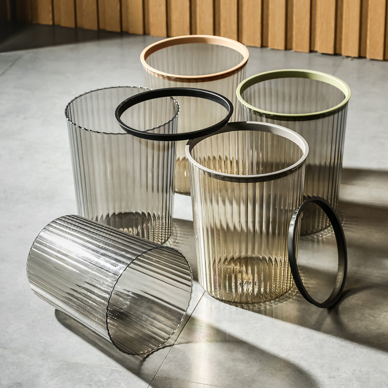 Large Sanitation Toilet Plastic Basket Outdoor Desktop Classification Coverless Hotel Kitchen Transparent Household Trash Wholesale