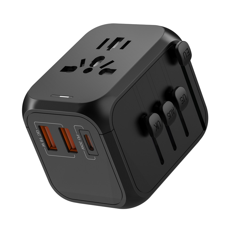 Multifunctional travel charger fast charging PD30W conversion plug converter US regulations European regulations British regulations Australian regulations 309PQ