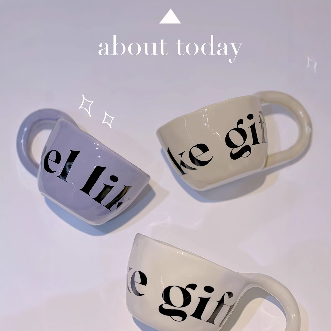 Nueva mano-pellizcando feliz creativo Inglés taza Taza de cerámica taza de beber del Hogar personalizado taza de café taza de desayuno