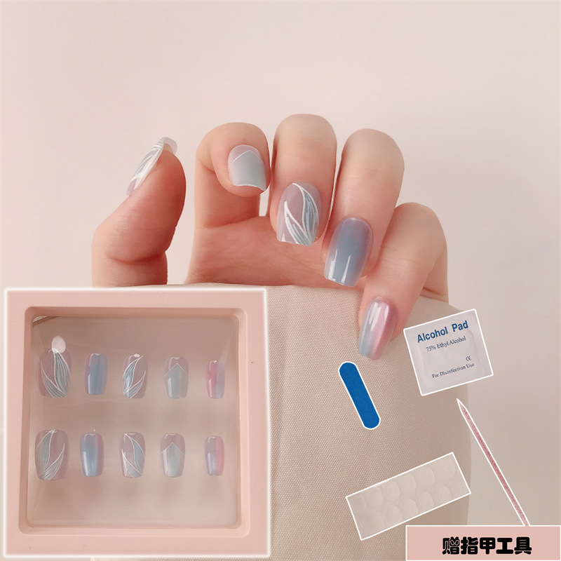 Red de celebridades con uñas hechas a mano, lentejuelas negras, color sólido, sensación de alta calidad, vestido blanco, nail art, parche de uñas terminado al por mayor