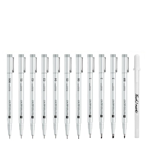 touchmark needle pen set oily hook line pen student art hand-painted stroke commonly used 3 pack