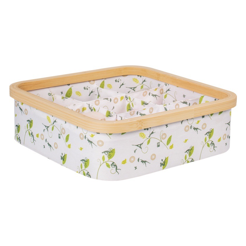Caja Organizadora de Ropa Interior Compartimentada de Tela para Cajón