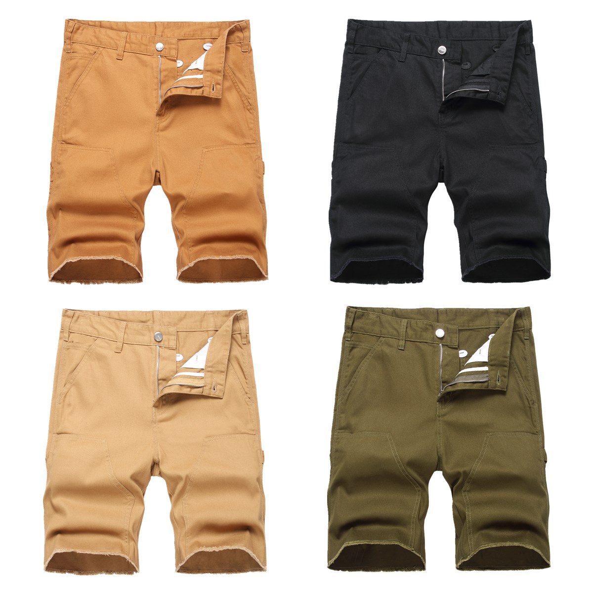 Short en jean homme coupe droite décontracté et polyvalent_voghion.com