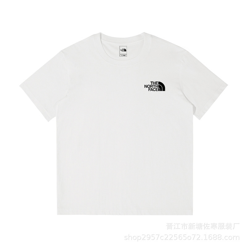 2026 North Face Men's and Women's 230g Heavyweight Pure Cotton Short-Sleeve Sports Couple's Pure Cotton Solid Color Loose T-Shirt European Size