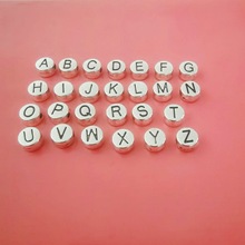 字母隔珠可組合搭配名字編織手鏈腳鏈DIY胸針合金飾品配件