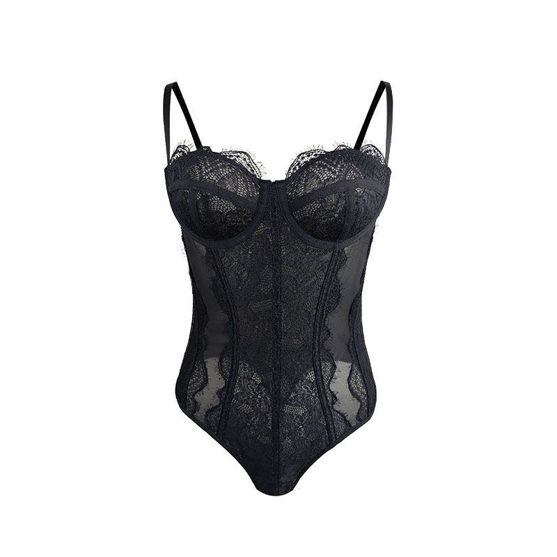 Europa y América Amazon puro deseo sexy encaje de acero anillo espalda descubierta esbelta camisole