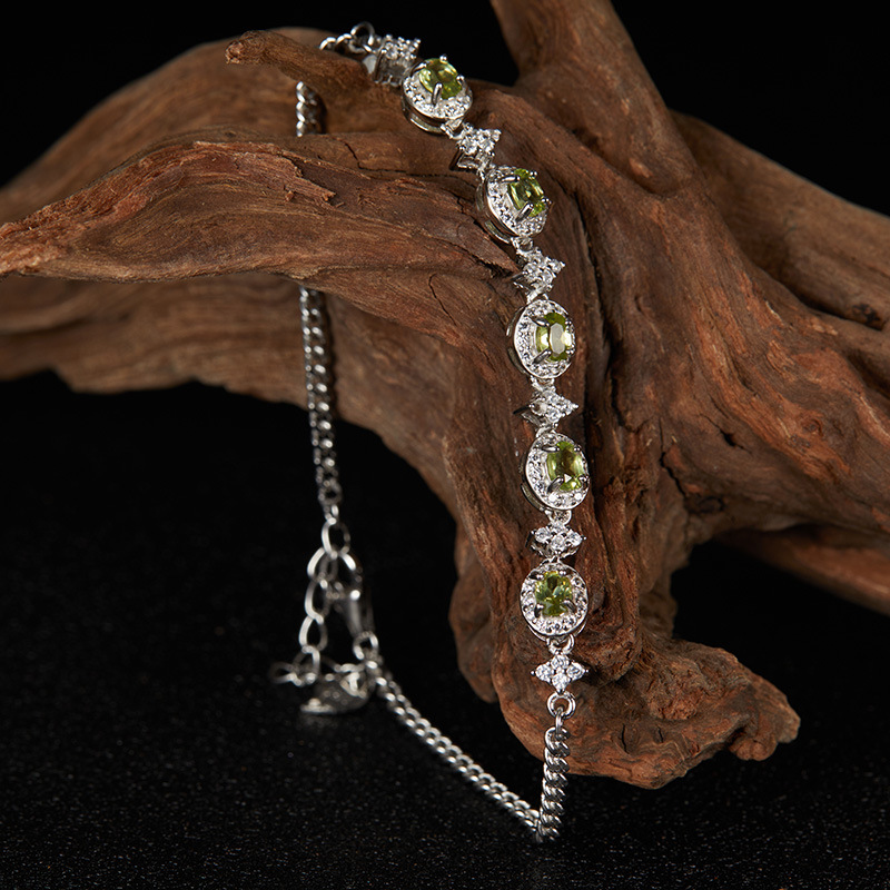 1 Piece Quantity 925 Sterling Silver Natural Stone Crystal Geometric Bracelets