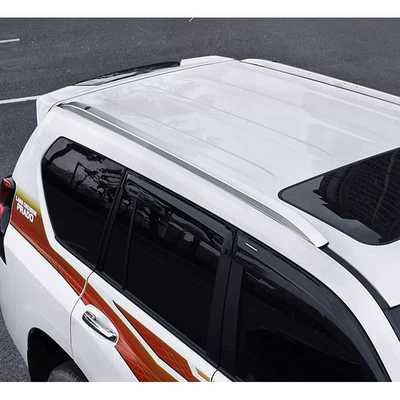 roof rack for Prado — Roof rack - 10-23-models-european-version-electroplated-silver-thickened-aluminum-alloy-luggage-rack-screw-in-type