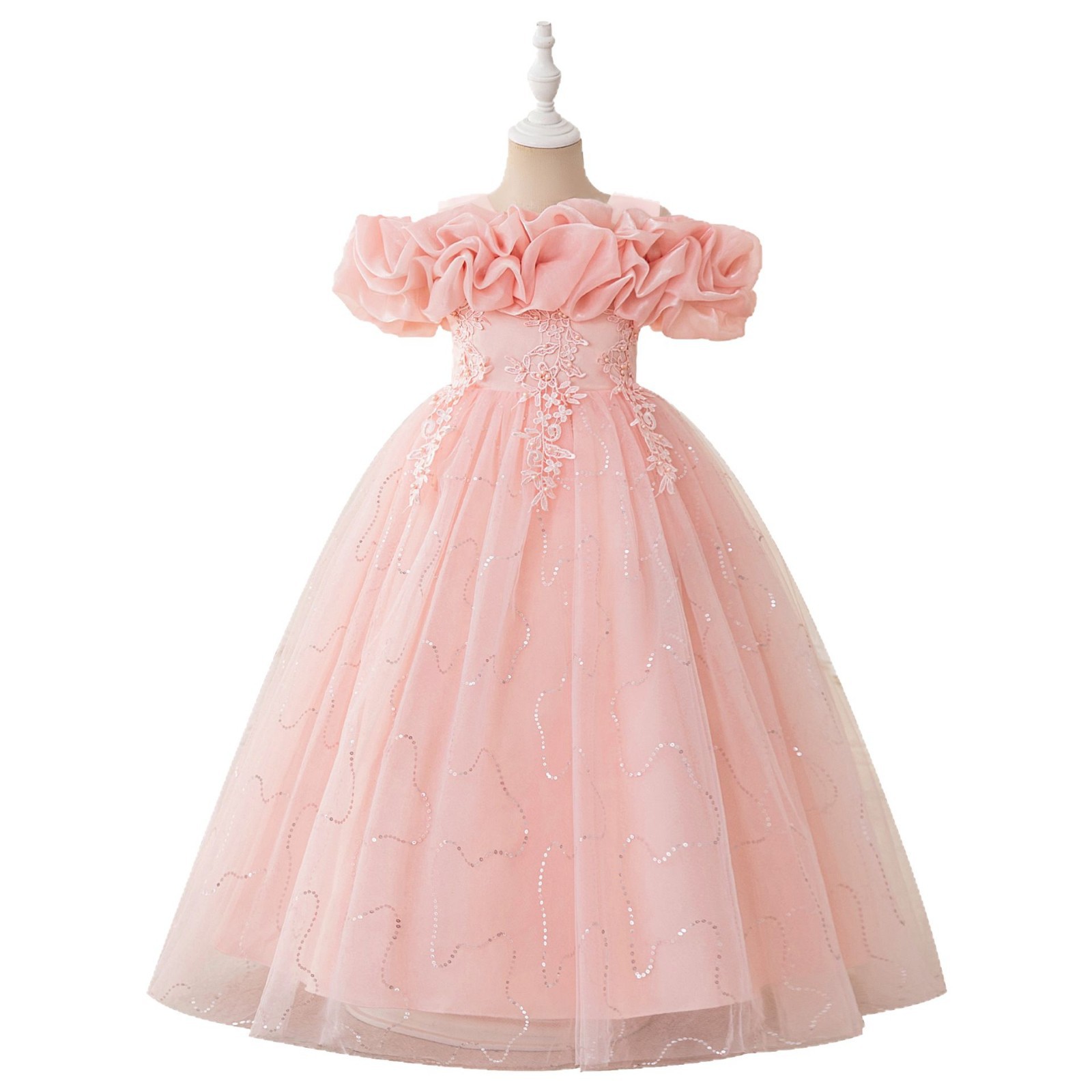 Vestidos para niños, vestidos de princesa, mangas abullonadas con lentejuelas, vestidos de fiesta para niñas, vestidos de fiesta para bebés