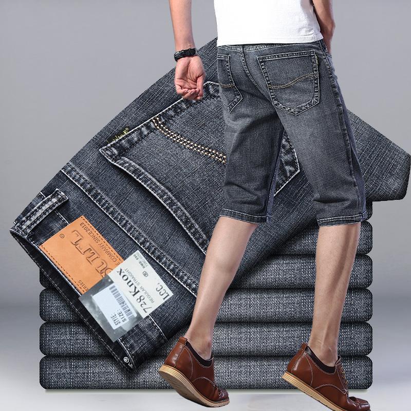 In-stock men's denim shorts, straight-leg knee-length pants, high-elasticity work pants, cross-border hot-selling men's shorts, available for dropshipping In-stock men's denim shorts, straight-leg knee-length pants, high-elasticity work pants, cross-border hot-selling men's shorts, available for dropshipping