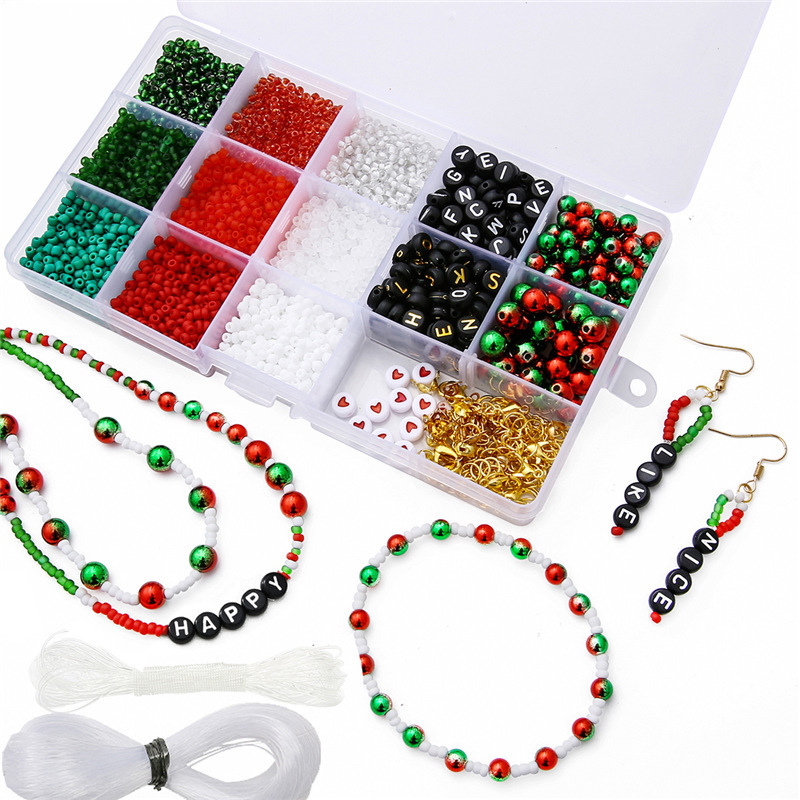 72g Weight Christmas Festival 1 Set Diameter 3mm Diameter 6 Mm Diameter 8mm Arylic Letter Heart Shape Beads Chain Lobster Clasp 5