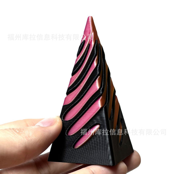 3d printing decompression spiral cone toy pyramid through sculpture creative decompression souvenir push music