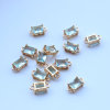 Copper tape, glossy rectangular zirconium, pendant, earrings, Chinese hairpin, wholesale, micro incrustation, handmade