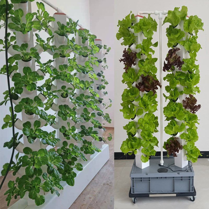 Balcón hortalizas de niebla de agua columna vertical cultivar sin suelo hortalizas domésticas vegetales orgánicos melón y frutas tanque de plantación con lámpara única columna