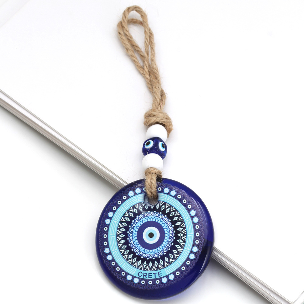 138g Weight Bag Pendant, Keychain Classification 1 Piece Quantity Holiday, Daily Occasion Glass Material Devil's Eye Pattern Unisex Gender Retro, Classic Style Style Retro Classic Style Devil's Eye Glass Unisex Bag Pendant Keychain 1