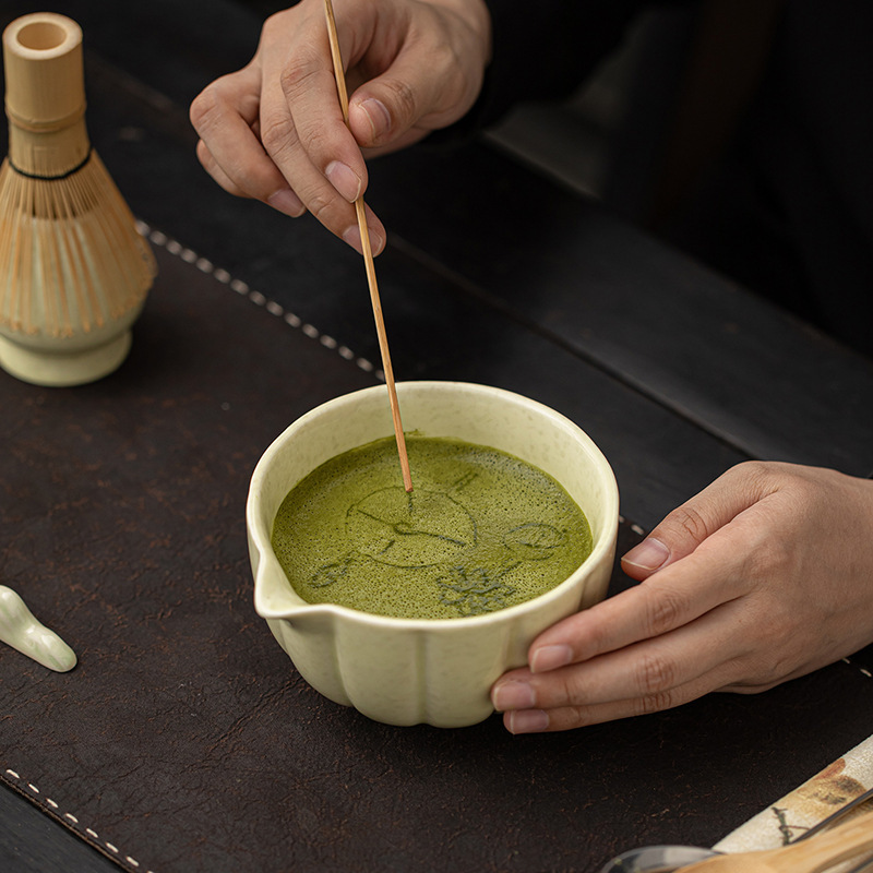 花瓣抹茶工具四件套仿宋点茶工具陶瓷点茶碗百本立茶筅立做茶套装|undefined