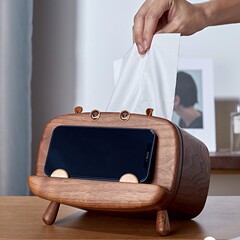 木製ティッシュボックスカバ抜き紙箱デスクトップ携帯電話スタンドクリエイティブ食卓装飾飾り物ナプキン収納ケース