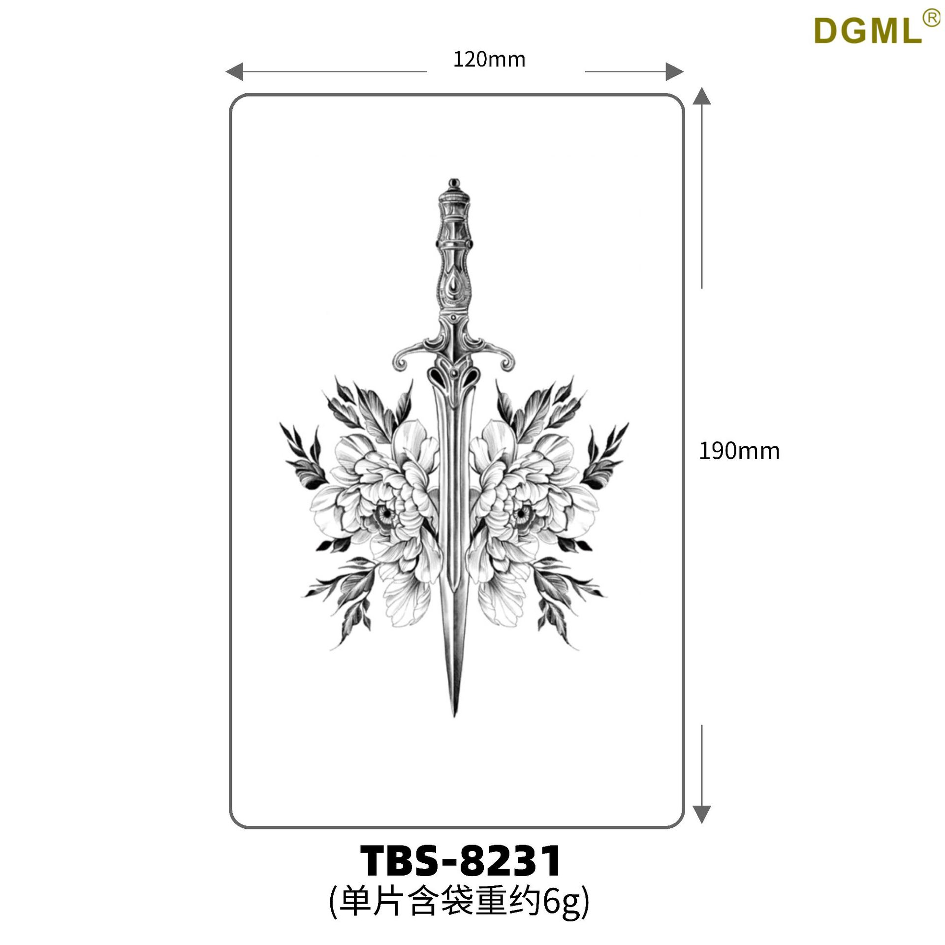 Pegatinas de tattoo se pueden fijar letras flor brazo tatuaje dibujos animados transfronterizo tatuaje pegatinas europeo y americano bronceado completo Volver al por mayor tatuaje