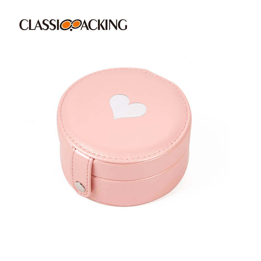 Nuevo joyero de pu creativo transfronterizo Pendientes portátiles Anillo Joyería Caja de almacenamiento de joyería de cuero Logotipo imprimible