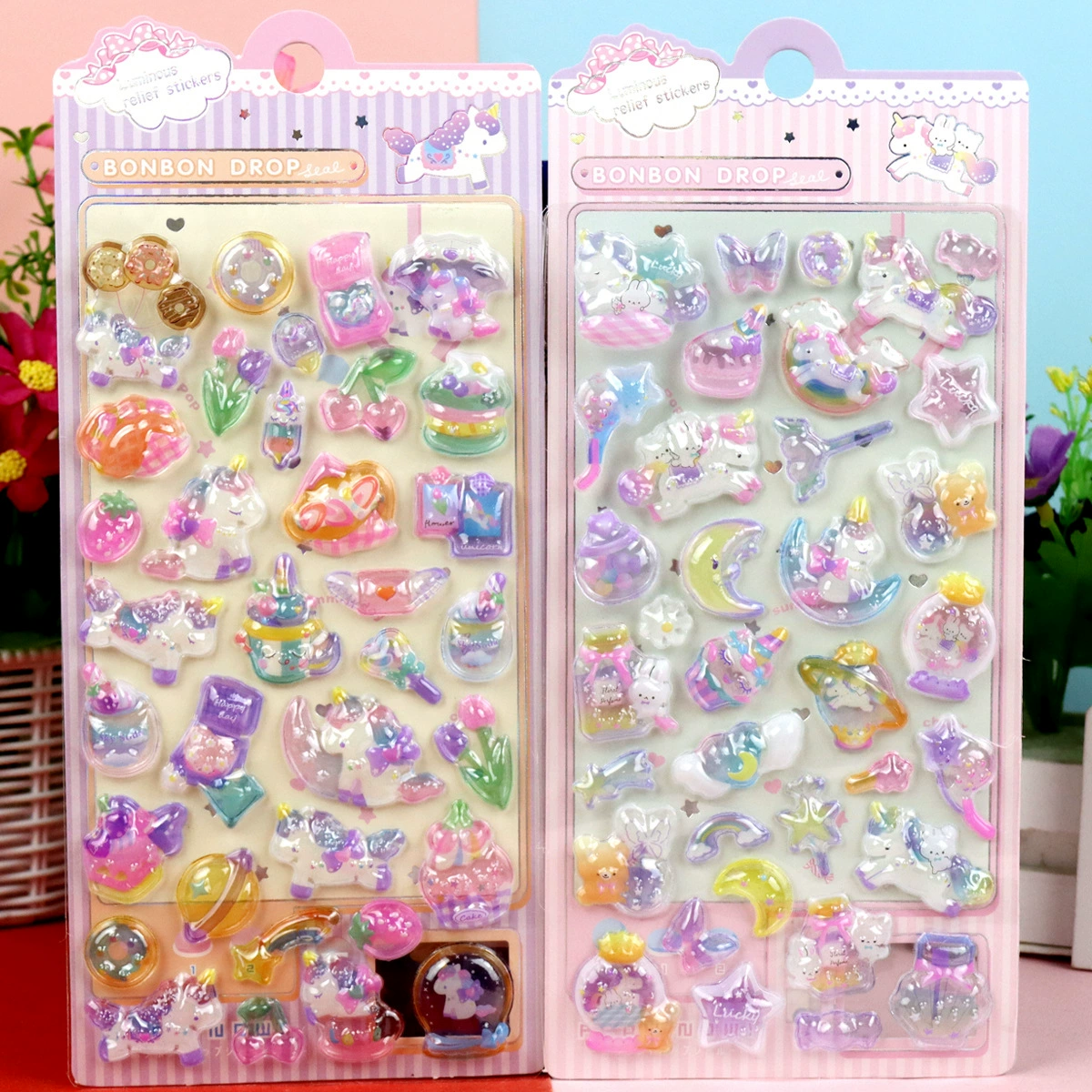 3D Luminous Embossed Sticker (Sanrio) — Cartoon Kids, 20.5×9 cm, 16 Styles