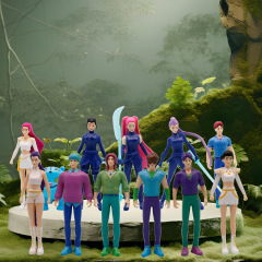 跨境新品4寸猎魔女团盲盒手办模型公仔桌面摆件拆拆乐玩具