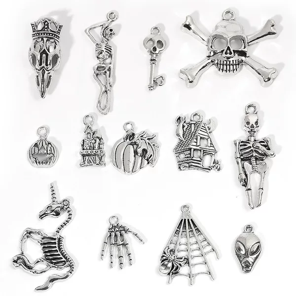 14 Halloween Accessories Pumpkin Skull Spider Pendant DIY Accessories Earrings Material