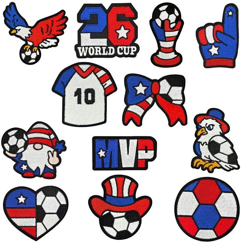Разметка world cup 2026 American football нашивка-полосатка вышивка ткани для одежды, сумок, головных уборов, декоративные нашивки